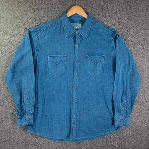 Ryan Michael Western Shirt Men Extra Large Blue Snap Cowboy Rodeo Cowboy Stream